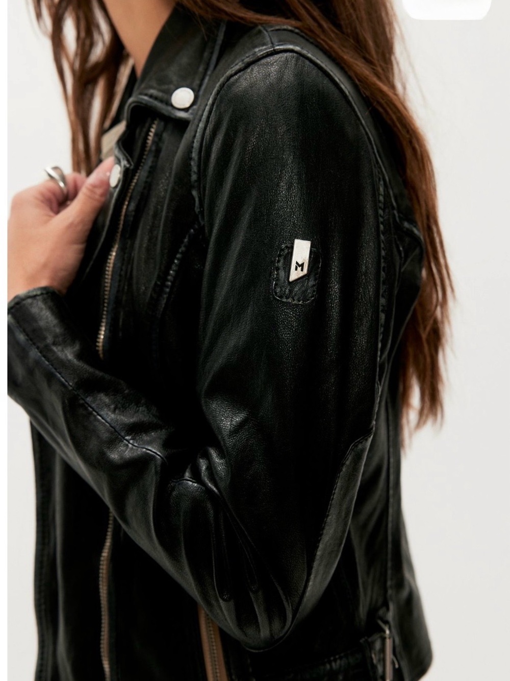 Free People Mauritius Sofia Black Leather Moto Jacket NWT - Picture 3 of 3